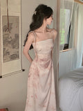 Nukty Women Summer Sexy Spaghetti Strap Midi Dress Sleeveless Slim One Piece Vestidos Lady Fashion Prom Clothes