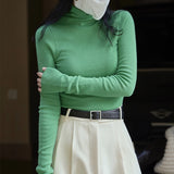 Nukty Autumn And Winter Women's Casual Solid Color Turtleneck Long-sleeved Slim Sweater