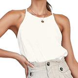 Nukty Women Tank And Camis Ladies Halter Neck Top Summer Sexy O Neck Sleeveless Tops Vest Female OL T-shirts Women Pulovers