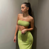 Elegant Summer Bandage Sexy 2 Piece Dress Sets Women Fashion Outfits Club Party Co-ord Sets Matching Sets Clothes
