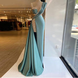 Nukty Mermaid Prom Dresses V Neck Crystal Dubai Glitter Robe De Soiree Arabic Evening Dress Women Party Gowns Vestidos