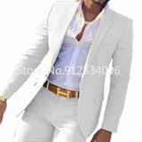 Nukty 2 Pieces Beige Suit for Men Slim Fit Wedding Groom Tuxedo Groomsmen Suits Male Fashion Smoking Costume Homme Blazer with Pants