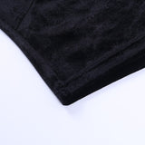Nukty 90s Vintage Velvet Black Crop Top Elegant Lady Lace Flare Sleeve V Neck T-shirt Harajuku Grunge Retro Tees Women Gothic Clothes