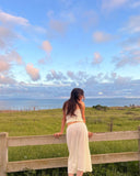 Nukty Women y2k Skirt Sets Suit 2Pcs Suit Lace Flower See Through Sleeveless Camisole + Wrapped Midi Skirt Summer Beach Outfits