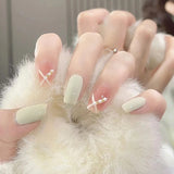 24pcs Wearable Pink Press On Fake Nails Tips With Glue false nails design Butterfly Lovely Girl false nails With Wearing Tools