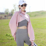 Nukty Summer Casual Solid Shawl Long Batwing Sleeve Capes Ponchos Outdoor Cycling Cloak Anti UV Loose Light Sun Protection Cross Coats