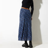 Harajuku Bodycon Skirt Women Y2K Midi Skirts Floral Print High Waist A-Line Skirt Summer E-Girls Vintage 90s Streetwear Skirts