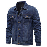 Nukty New Solid Casual Cotton Denim Jacket Men Plus Size M-5XL Lapel Single Breasted Jeans Jacket High Quality Denim Jackets Man