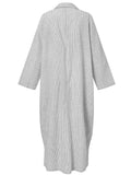 Nukty Summer New Dresses for Woman Fashion Striped Cardigan Loose Large Casual Temperament Commuter Irregular Women's Long Dress Tops