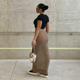 See Through Skirt Women Y2k Retro Straight Skirt Maxi E-girl 2000s Harajuku Aesthetic High Waist Skinny Streetwear Bodycon Skirt