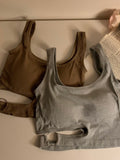 Women Hollow Bra Vest Seamless Underwear Sexy Push Up Bras Tops Female Brassiere Lingerie Camisole with Chest Pad Cropped Top