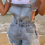 Nukty Rompers Women Denim Wide Leg Korean Style Vintage Retro Strap All-match Summer College Casual Playsuits High Waist Femme Young