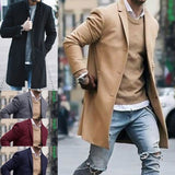 Nukty Autumn Winter Mens Jacket Male Overcoat Casual Solid Slim Coats Long Cotton Coat Streetwear