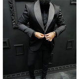 Nukty Check Dots Black Men Suits Shawl Lapel Formal Wedding Groom Tuxedos Italian Style Slim Fit Prom Blazer 3 Pcs (Jacket+Pant+Vest)