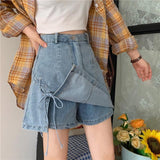 Nukty Women Mini Pant Skirts Clothing Denim Wide Leg  Shorty Sexy Woman Clothes for Teen Girls Hot Pants Korean Fashion Beach Jeans