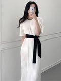Summer New Dress French First Love Sweet Dress Women's Temperament Fashion Fairy Tie Simple Long Skirt Commuting