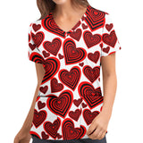 Nukty Cute Cartoon Animals Print Christmas Nursing Scrubs Women Tops Short Sleeve pet salon Work Uniform Blouse Costume Shirts Female