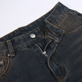 Nukty Baggy Straight Leg Pants Women¡¯s Jeans Vintage Mid Waist Fit Washed Denim Pants Hotgirls Streetwear Grunge Clothes