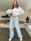 New High Waist Loose Wide Leg Women's Jeans Mopping Jeans New Casual Fashion Simple Loose Women's Pants Versatile