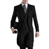 Nukty Custom Made White/black/grey/burgundy Tailcoat Men Party Prom Groomsmen Suits For Wedding Tuxedos Jacket+pants+vest