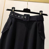 Nukty Women's Autumn and Winter High Waist Retro Skirt Long Skirts Woman Fashion Y2k Vintage Clothing Preppy Style Gothic Clothes
