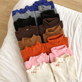 Y2K Sanding Stretch Women Sweaters Turtleneck Pullovers soft Primer Shirt Long Sleeve Korean Sweater Autumn Winter Solid