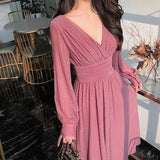 Nukty Vintage Sexy Maxi Dresses for Women Party Sequin Midi Dress Female Casual Chiffon Slim Korean Woman Dress Elegant Autumn