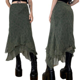 Plaid Skirt Women Y2k Retro Straight Skirts Double Layer Mesh E Girl 2000s Harajuku Aesthetic High Waist Skinny Streetwear Skirt