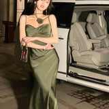 Nukty Sexy Sleeveless Spaghetti Strap Evening Party Prom Elegant Backless Floral Long Maxi Wedding Dresses for Women Female Summer New