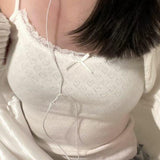 Nukty Women Y2K Casual Camisole Top Spaghetti Strap Lace Trim Patchwork Slim Fit Summer Party Club Tops