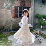Nukty Dresses Women College Floral Summer Ulzzang Preppy Style Teens Fashion New Arrival Chic Young Ladies High Waist Hot Sale Mujer