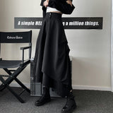 Nukty Casual Vintage Victorian Skirt Women Black High Street Korean Gothic Y2k Skirt Female Long Chic Irregular Fashion Party Clothes