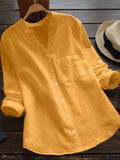 Summer New Women's Tops Cotton and Linen Women's V-neck Long-sleeved Loose-fitting Thin Shirts Tops Are Simple and Comfortable