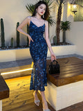 Nukty Sexy Lace Evening Maxi Dresses for Women Party Floral Strap Backless Bandage Bodycon Dress Club Beach Robe Femme Summer