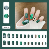 24pcs French Fake Nails Short Art Nail Tips Press Stick on False with Designs Full Cover Artificial Pink Wearable Clear Tips