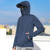 Nukty Summer Sun Protection Skin Coats Men Ultra-Light Sportswear Hooded Outwear Quick Dry Fishing T-shirts Sunscreen Tops