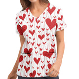 Nukty Cute Cartoon Animals Print Christmas Nursing Scrubs Women Tops Short Sleeve pet salon Work Uniform Blouse Costume Shirts Female