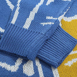 Nukty Japanese Harajuku Vintage Sweater Men Autumn Winter New Cartoon Loose Knitted Sweater Hip Hop Streetwear Knitwear Pullovers