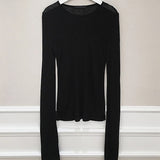 Nukty Sexy Shirt Women T-Shirt Long Sleeve Korean Style Slim Basic Elasticity Tshirt Top Womens Clothing T Shirt Femme