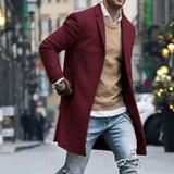 Nukty Autumn Winter Mens Jacket Male Overcoat Casual Solid Slim Coats Long Cotton Coat Streetwear