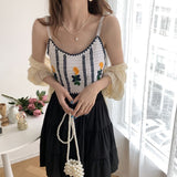 OUMEA Women Cotton Camis Crop Tops Summer Crochet Floral Embroidery V Neck Cute Tops French Style Going Out Hot Sexy Beach Tops