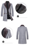 Nukty Zoulv Male Solid Color Slim Casual Windbreaker Jacket 5XL Winter Men's Long Woolen Coat Fur Collar Warm Woolen Coats