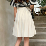Nukty Skirts Pleated Women High Waist Summer Knee-length Preppy Style Harajuku Y2k Hot Sale Street School Cosplay Casual Female Faldas