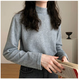 Y2K Sanding Stretch Women Sweaters Turtleneck Pullovers soft Primer Shirt Long Sleeve Korean Sweater Autumn Winter Solid