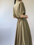 New Spring and Summer French Dress Women's Long-sleeved Retro Temperament Slim Long Skirt Elegant High-end Skirt Party Dress