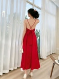 Nukty Summer New French Retro Satin Sexy Super Fairy White Suspender Dress Seaside Holiday Wind Open Back Beach Long Skirt Women