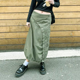 Vintage Harajuku Grunge Cargo Skirts Y2K Aesthetic 2000s Chic Maxi Skirts Fashion Fairycore Straight Cloth E-girl Streetwear
