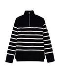 Nukty Casual Knitted Sweater Autumn Femme Vintage V Neck Striped Loose Elegant Pullover Chic Jumper Women's Long Sleeve Top