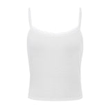 Nukty Women Y2K Casual Camisole Top Spaghetti Strap Lace Trim Patchwork Slim Fit Summer Party Club Tops