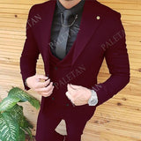 Nukty Mens Wedding Suits Groom Wear Tuxedos Prom Dresses Best Man Suit Party Suit Business Suit Three Pieces Suit( Jacket+Pants+Vest)